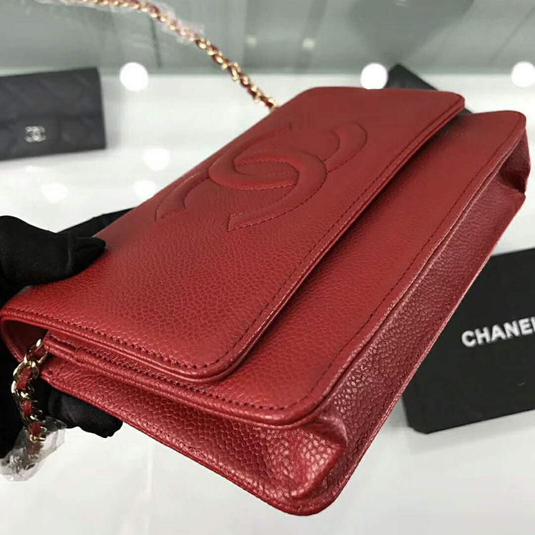 2018 Chanel WOC A33814 Original Caviar Leather Mini Flap Bag