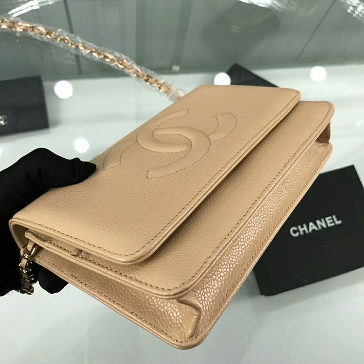 2018 Chanel WOC A33814 Original Caviar Leather Mini Flap Bag