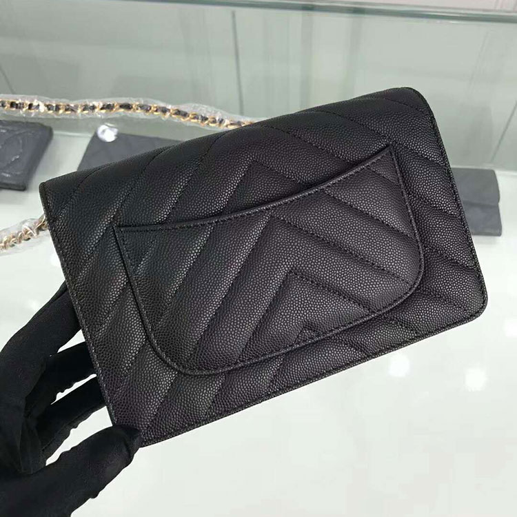 2018 Chanel WOC A33814 Original Grained Calfskin Mini Flap Bag