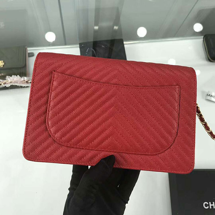 2018 Chanel WOC A33814 Original Grained Calfskin Mini Flap Bag