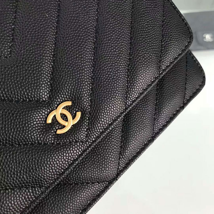 2018 Chanel WOC A33814 Original Grained Calfskin Mini Flap Bag