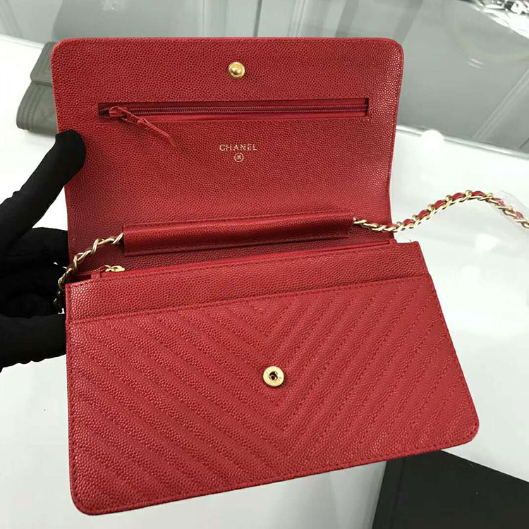 2018 Chanel WOC A33814 Original Grained Calfskin Mini Flap Bag