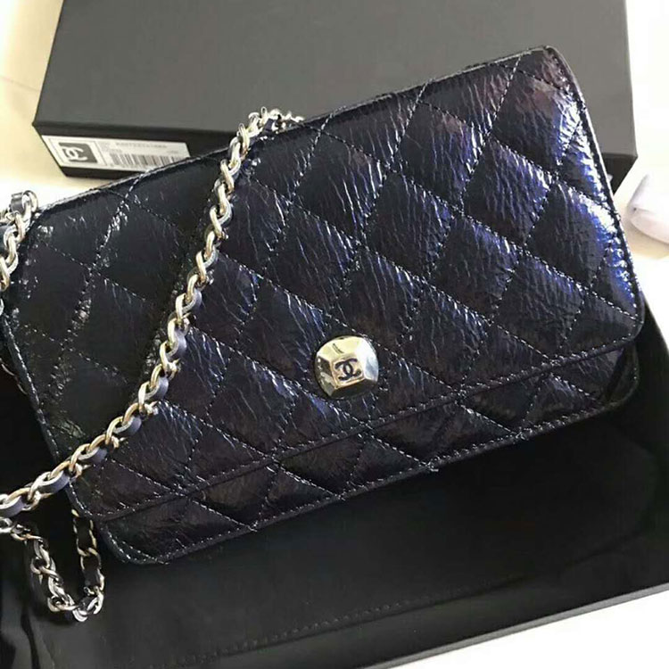 2018 Chanel WOC A33814 Original Pleated Crumpled Calfskin Mini Flap Bag