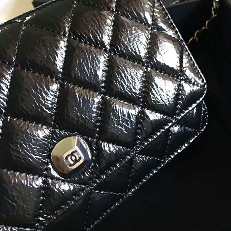 2018 Chanel WOC A33814 Original Pleated Crumpled Calfskin Mini Flap Bag