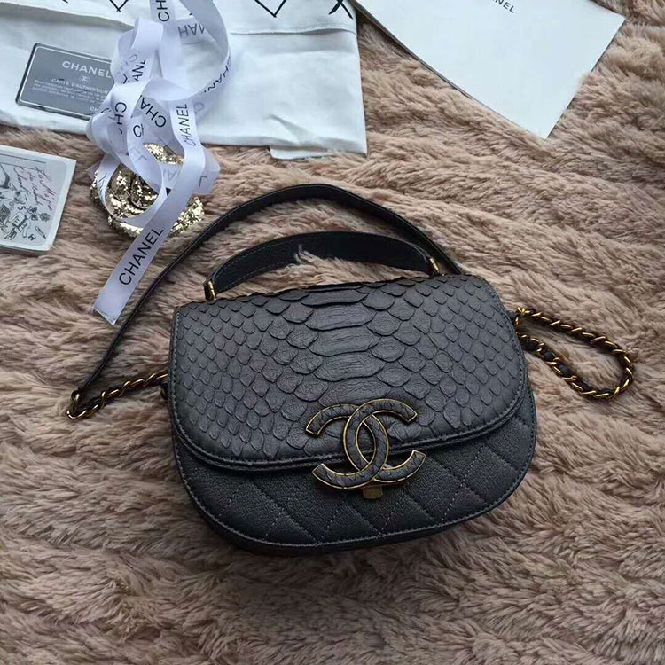 2018 Chanel messenger bag Real Python leather