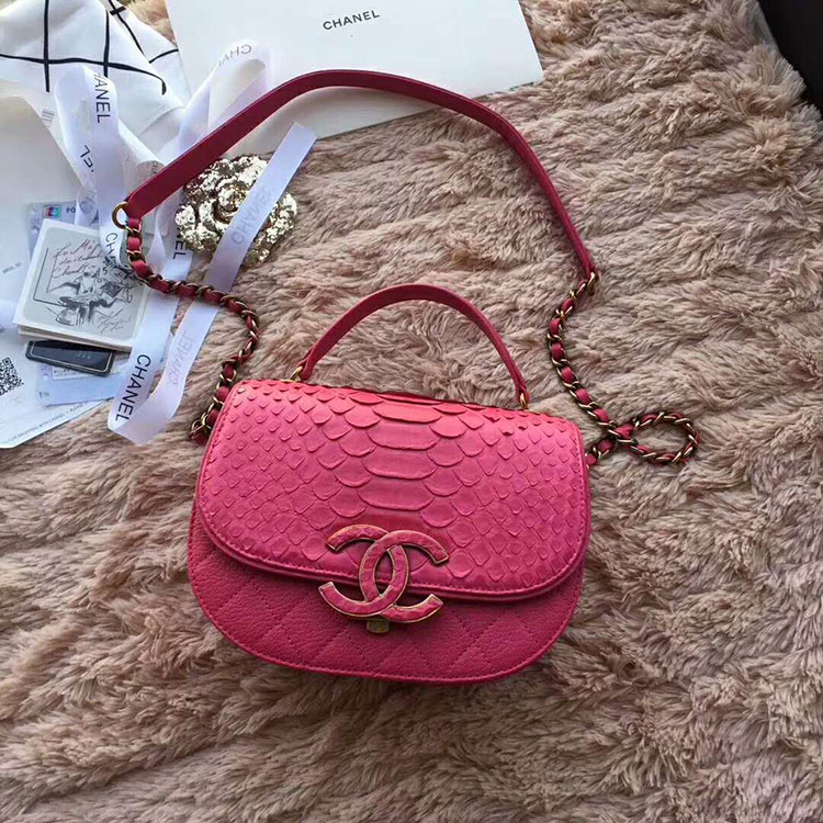 2018 Chanel messenger bag Real Python leather