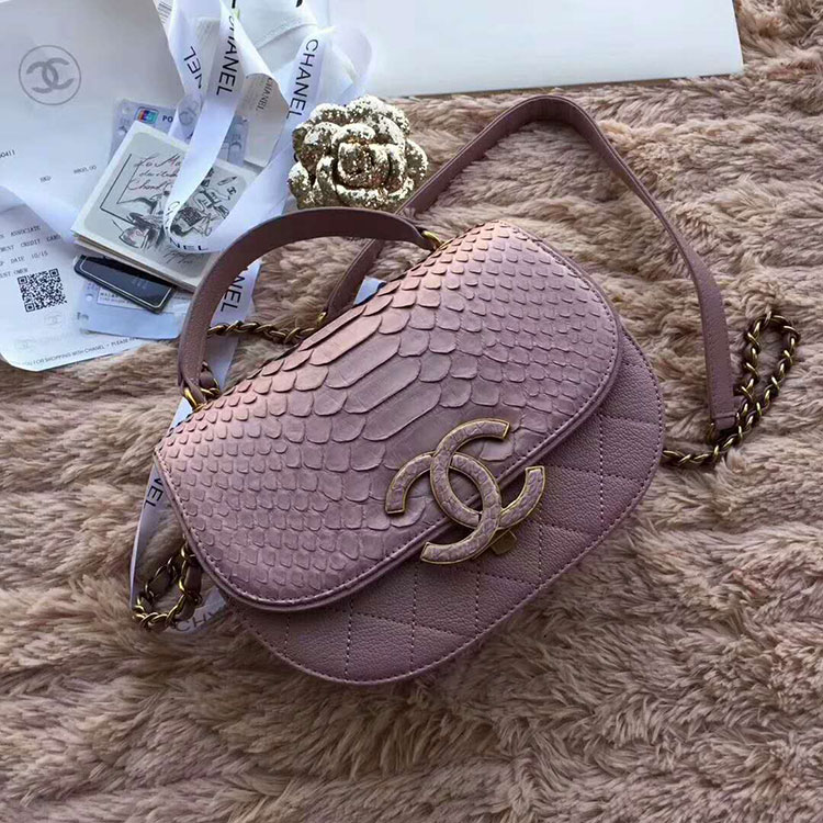 2018 Chanel messenger bag Real Python leather