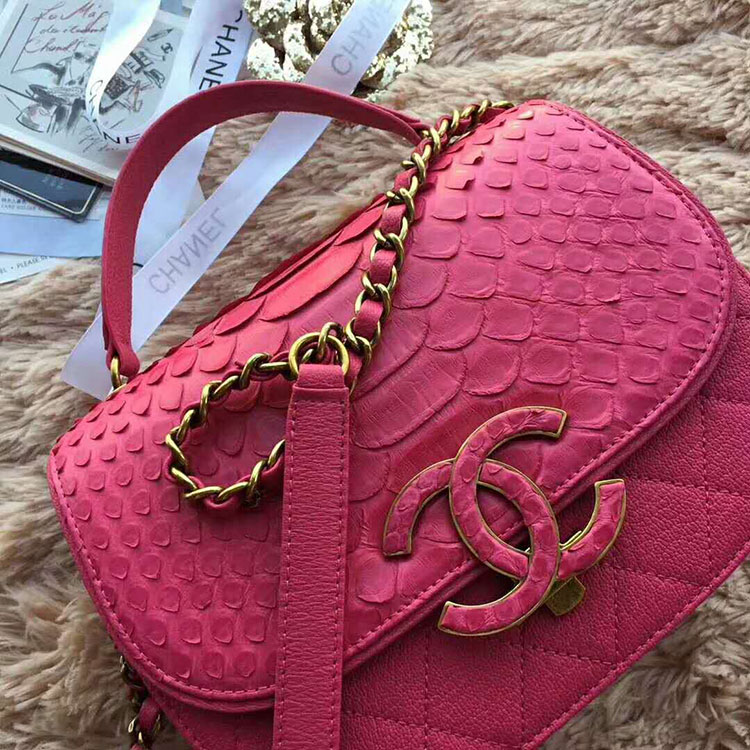 2018 Chanel messenger bag Real Python leather