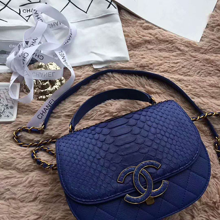 2018 Chanel messenger bag Real Python leather