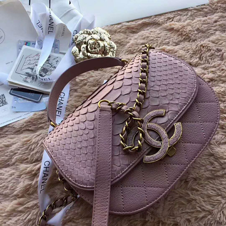 2018 Chanel messenger bag Real Python leather