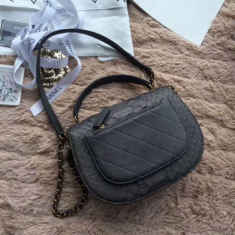 2018 Chanel messenger bag Real Python leather