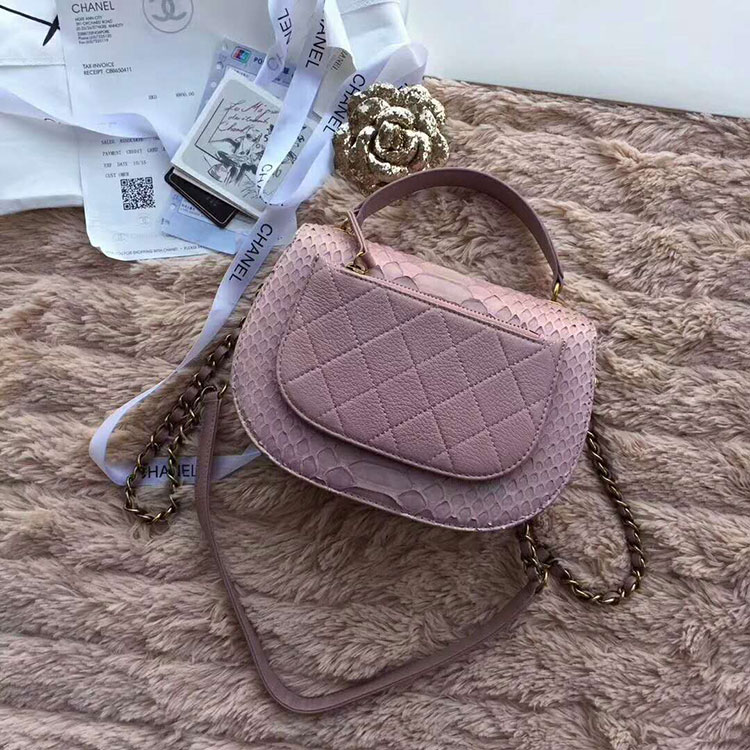 2018 Chanel messenger bag Real Python leather