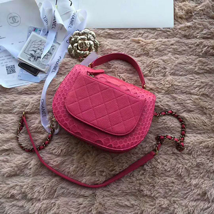 2018 Chanel messenger bag Real Python leather