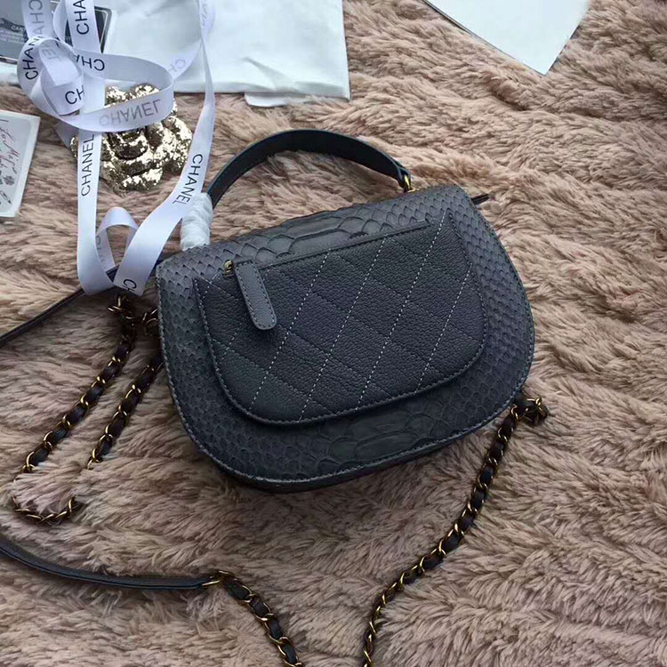 2018 Chanel messenger bag Real Python leather