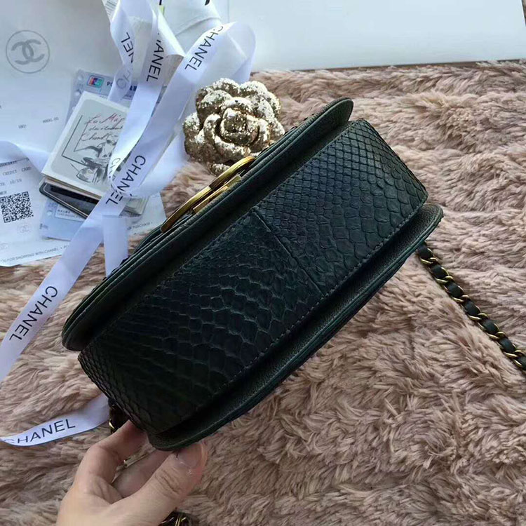 2018 Chanel messenger bag Real Python leather