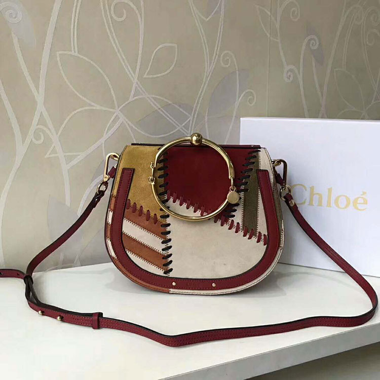 2018 Chloe Medium Nile bracelet bag in smooth & suede calfskin