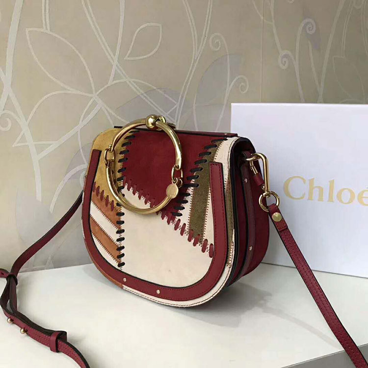 2018 Chloe Medium Nile bracelet bag in smooth & suede calfskin