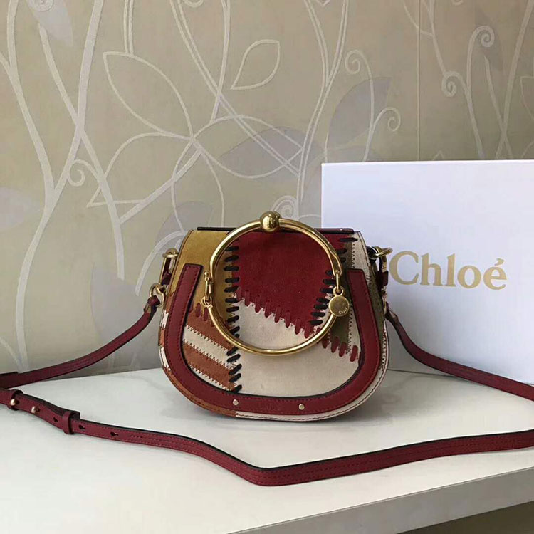 2018 Chloe Small Nile bracelet bag in smooth & suede calfskin