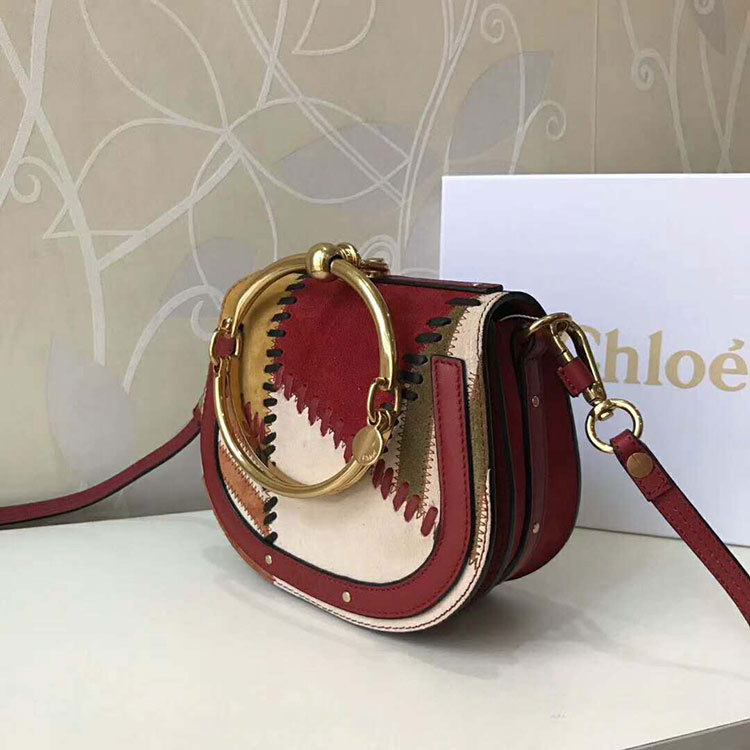 2018 Chloe Small Nile bracelet bag in smooth & suede calfskin