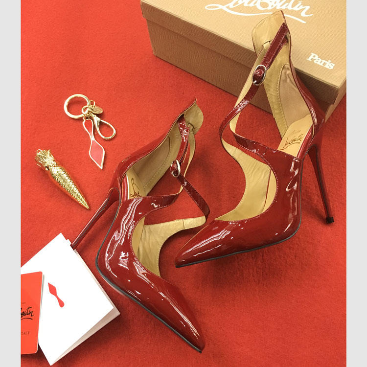 2018 Christian Louboutin Women Sandal in Patent leather Heel Height 12cm