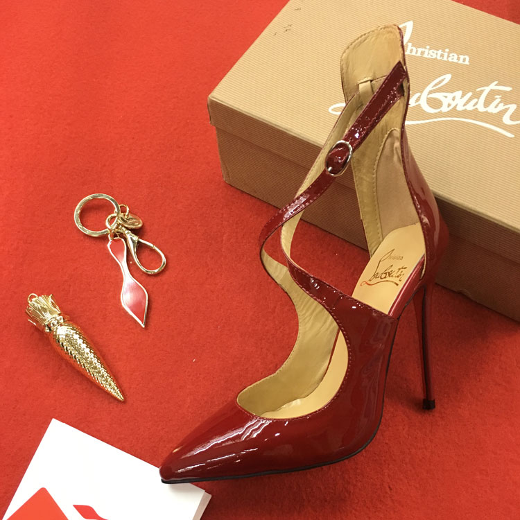 2018 Christian Louboutin Women Sandal in Patent leather Heel Height 12cm