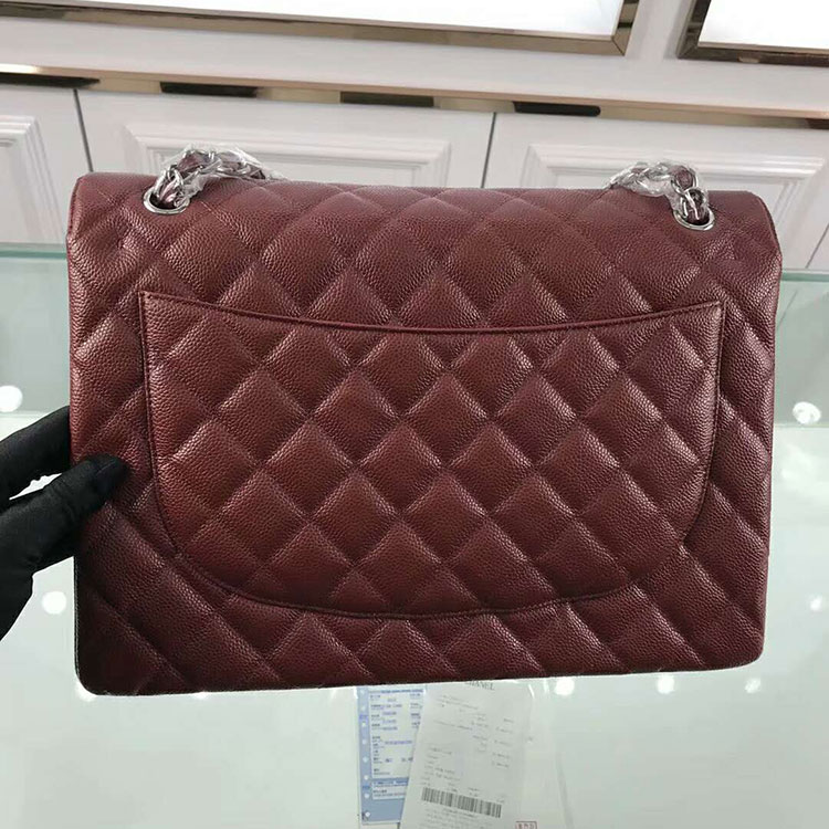 2018 Classic Chanel Maxi Double Flaps Bag A58601 Original Caviar Leather