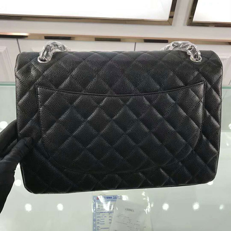 2018 Classic Chanel Maxi Double Flaps Bag A58601 Original Caviar Leather