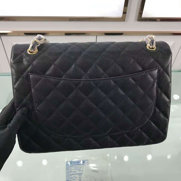 2018 Classic Chanel Maxi Double Flaps Bag A58601 Original Caviar Leather