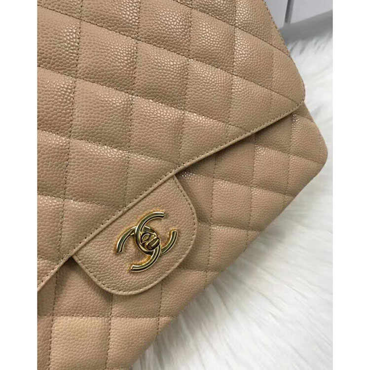 2018 Classic Chanel Maxi Double Flaps Bag A58601 Original Caviar Leather