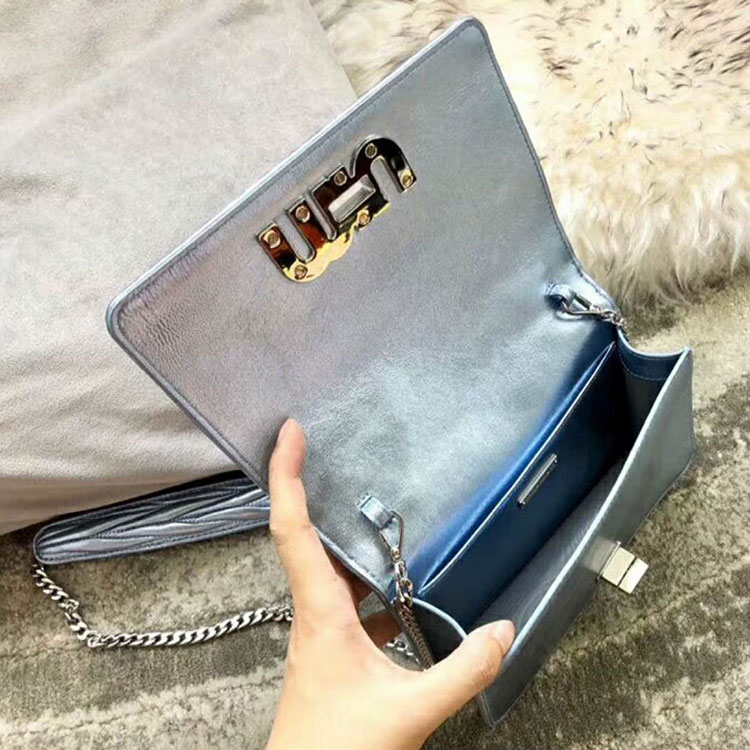 2018 DELICE MIU LOGO MATELASSE LEATHER BAG