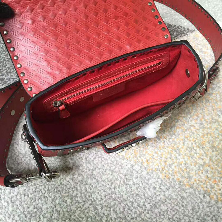 2018 Dior D-FENCE SADDLE BAG IN STUDDED CALFSKIN