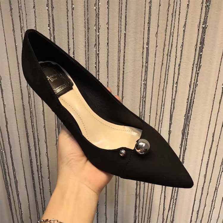 2018 Dior women shoes in velvet Heel 7cm