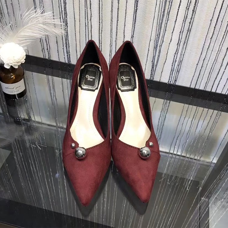 2018 Dior women shoes in velvet Heel 7cm