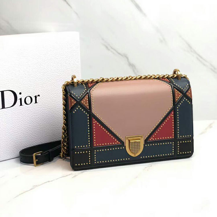 2018 Diorama bag in multi-coloured patchwork