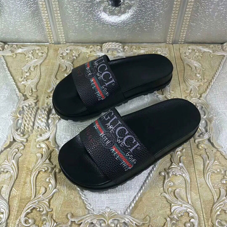 2018 Gucci men Slippers in Calfskin leather