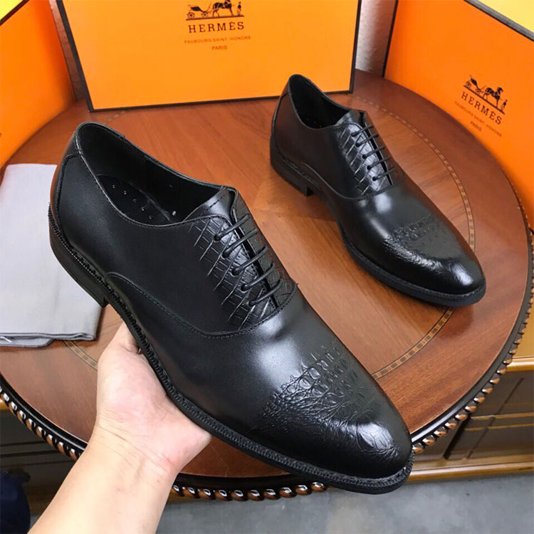 2018 Hermes men shoes in Calfskin leather inside Lambskin leather