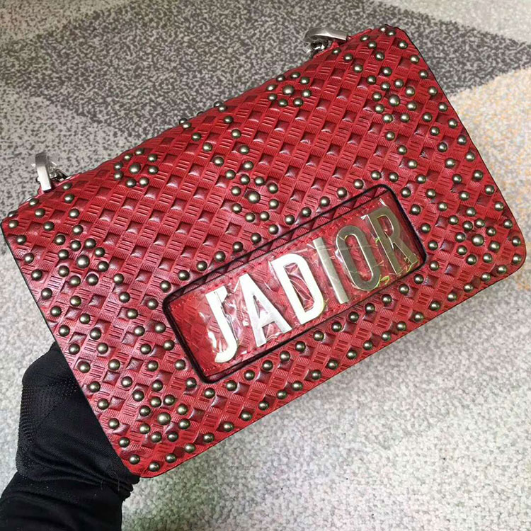 2018 JADIOR FLAP BAG IN STUDDED CALFSKIN