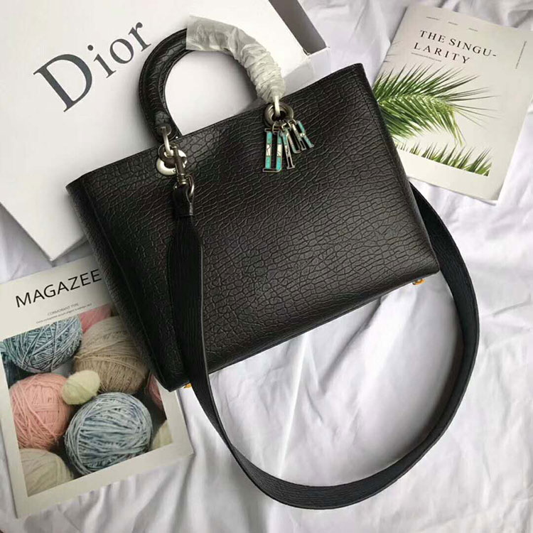 2018 LARGE LADY DIOR BAG IN CANYON GRAINED LAMBSKIN