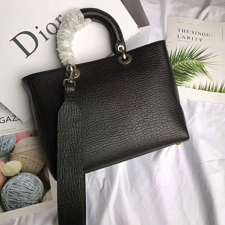 2018 LARGE LADY DIOR BAG IN CANYON GRAINED LAMBSKIN