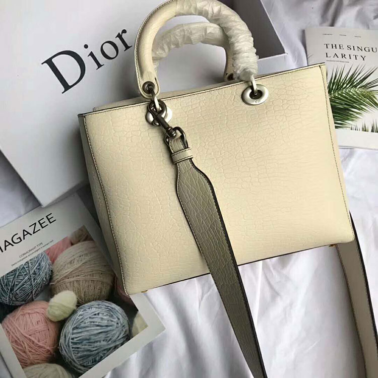 2018 LARGE LADY DIOR BAG IN CANYON GRAINED LAMBSKIN