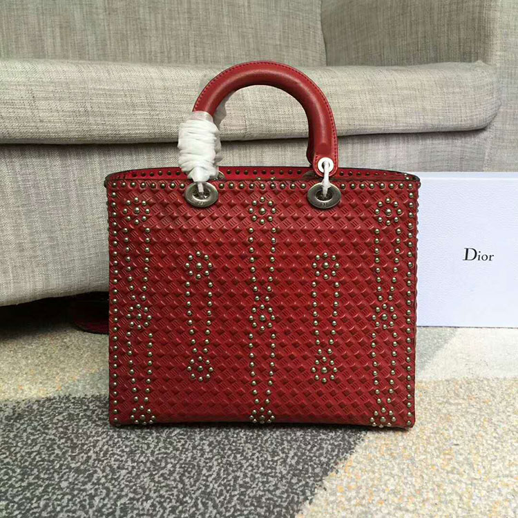 2018 LARGE LADY DIOR BAG IN STUDDED CALFSKIN