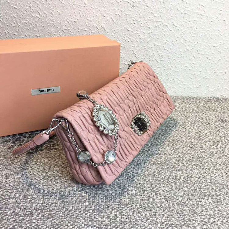 2018 LEATHER MIU MIU ICONIC CRYSTAL BAG