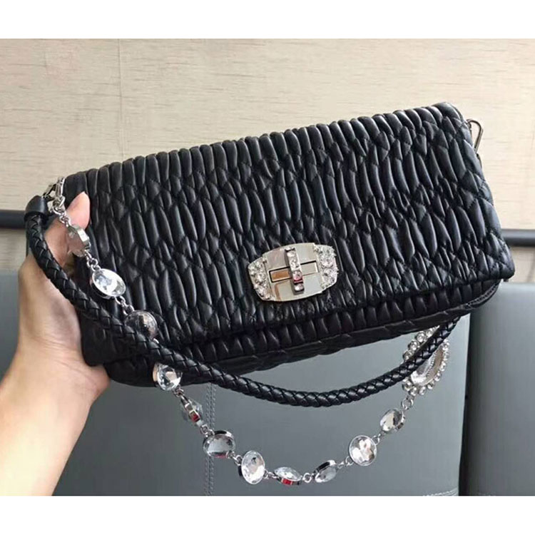 2018 LEATHER MIU MIU ICONIC CRYSTAL BAG