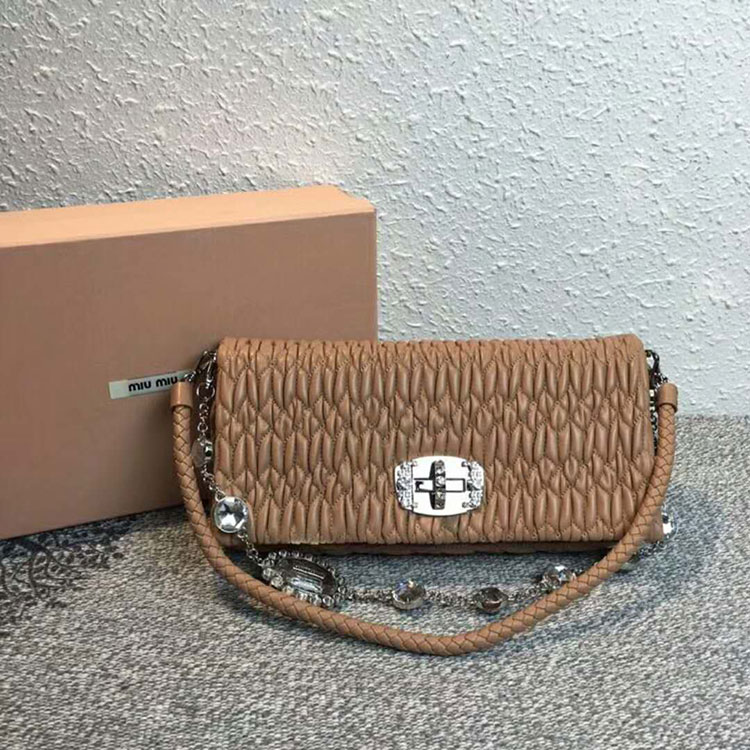 2018 LEATHER MIU MIU ICONIC CRYSTAL BAG