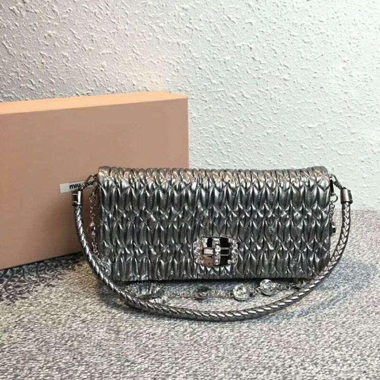 2018 LEATHER MIU MIU ICONIC CRYSTAL BAG