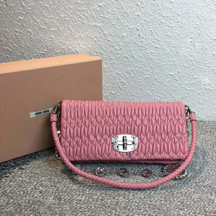 2018 LEATHER MIU MIU ICONIC CRYSTAL BAG