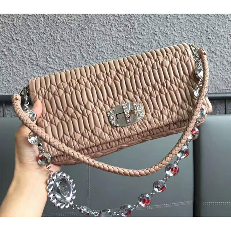 2018 LEATHER MIU MIU ICONIC CRYSTAL BAG