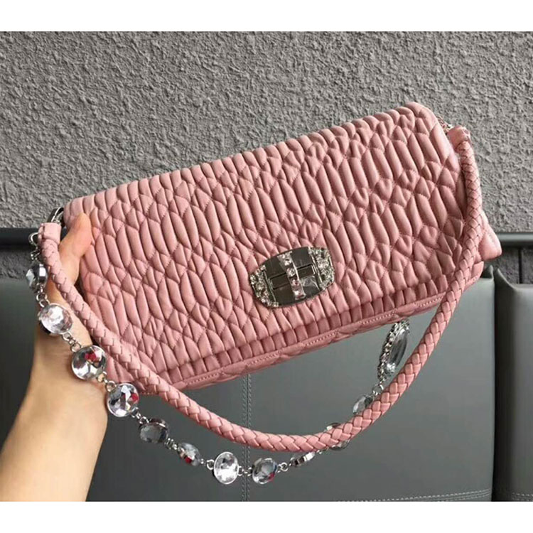 2018 LEATHER MIU MIU ICONIC CRYSTAL BAG