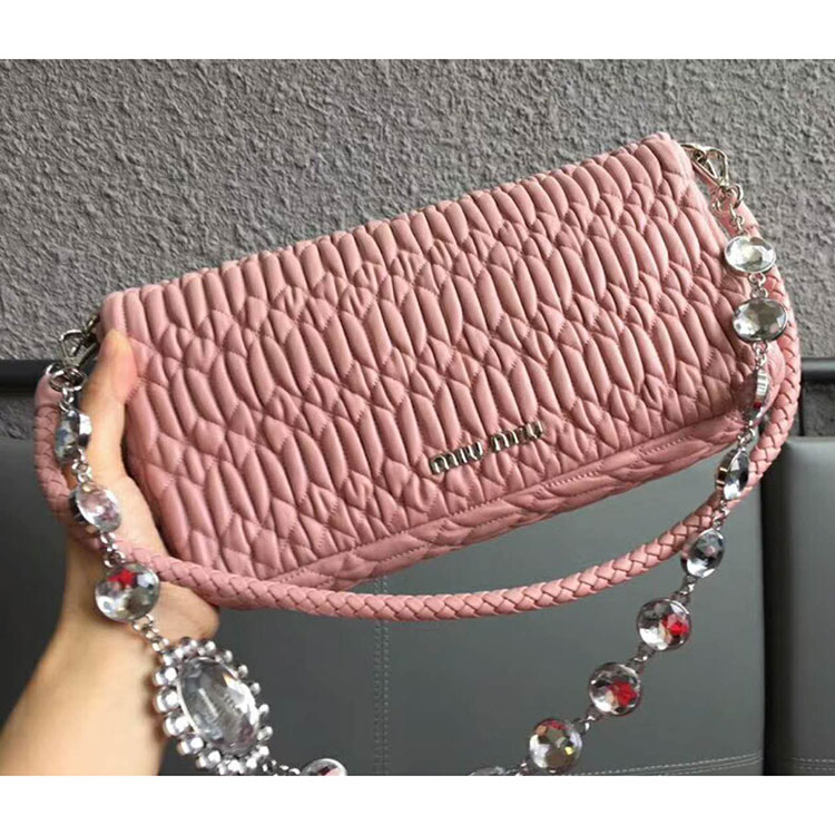 2018 LEATHER MIU MIU ICONIC CRYSTAL BAG