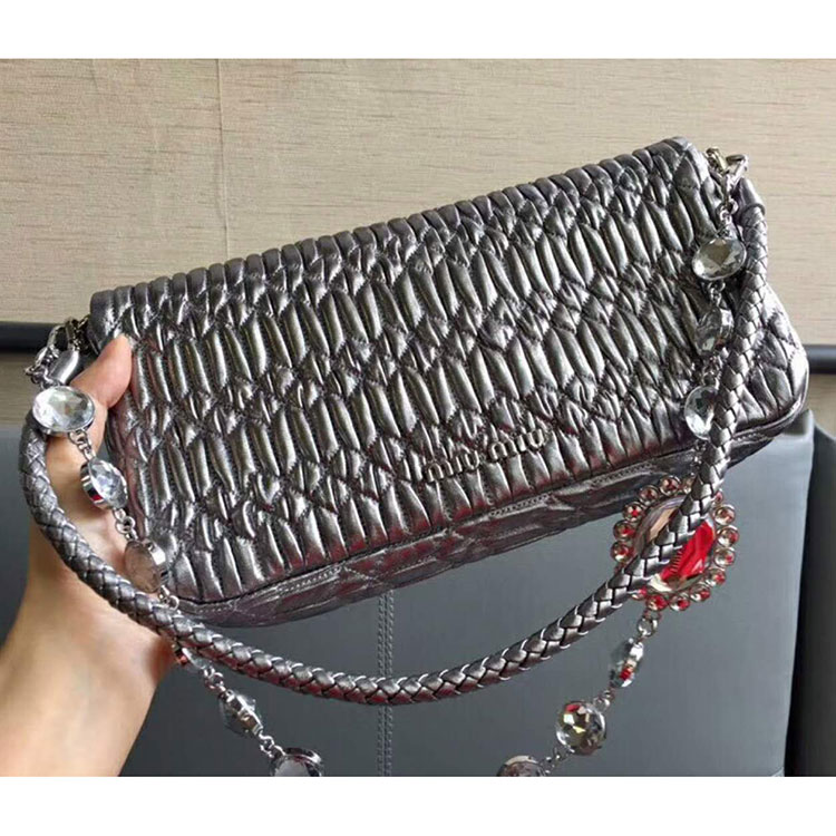 2018 LEATHER MIU MIU ICONIC CRYSTAL BAG